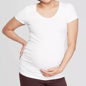 Ambience | Maternity white ruched XL t-shirt